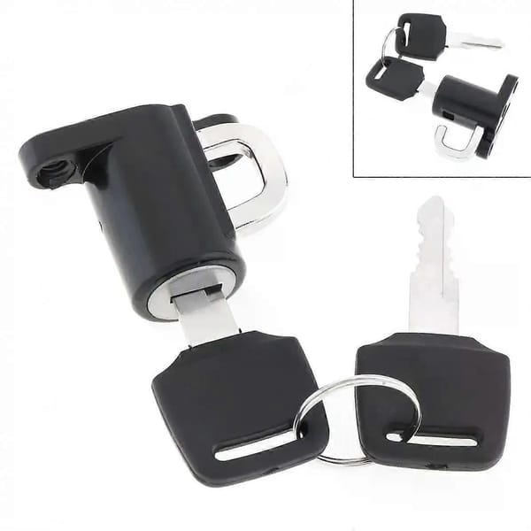 Motorcycle Helmet Lock – Universal Black B-Type with Key